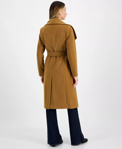 Women's Belted Wrap Coat Dark Camel - 2