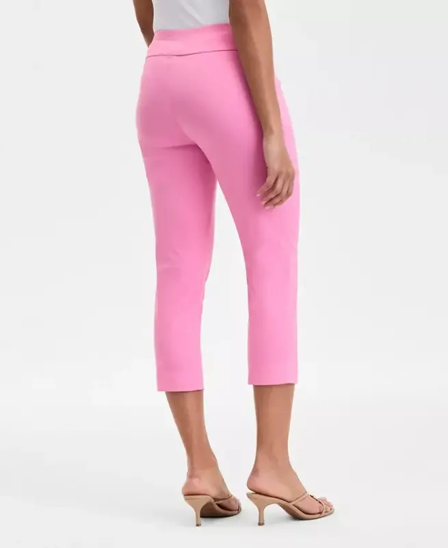 Women's Bengaline Pull-On Capri Pants, Created for Modazone - Pink Shade - 1