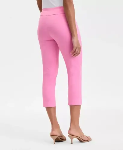 Women's Bengaline Pull-On Capri Pants, Created for Modazone - Pink Shade 