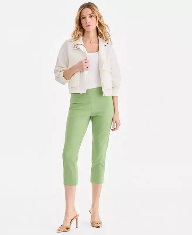 Women's Bengaline Pull-On Capri Pants, Created for Modazone - Sweet Pea - 3