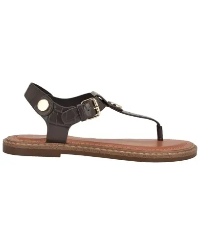 Women's Bennia Flat Thong Sandals - Brown Croco - TOMMY HILFIGER (1)