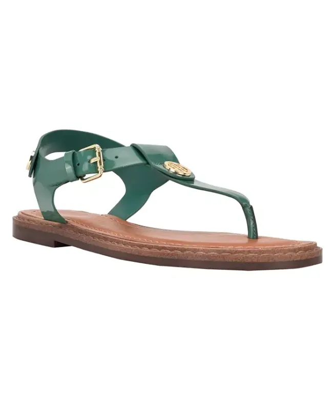 Women's Bennia Flat Thong Sandals - Green - TOMMY HILFIGER