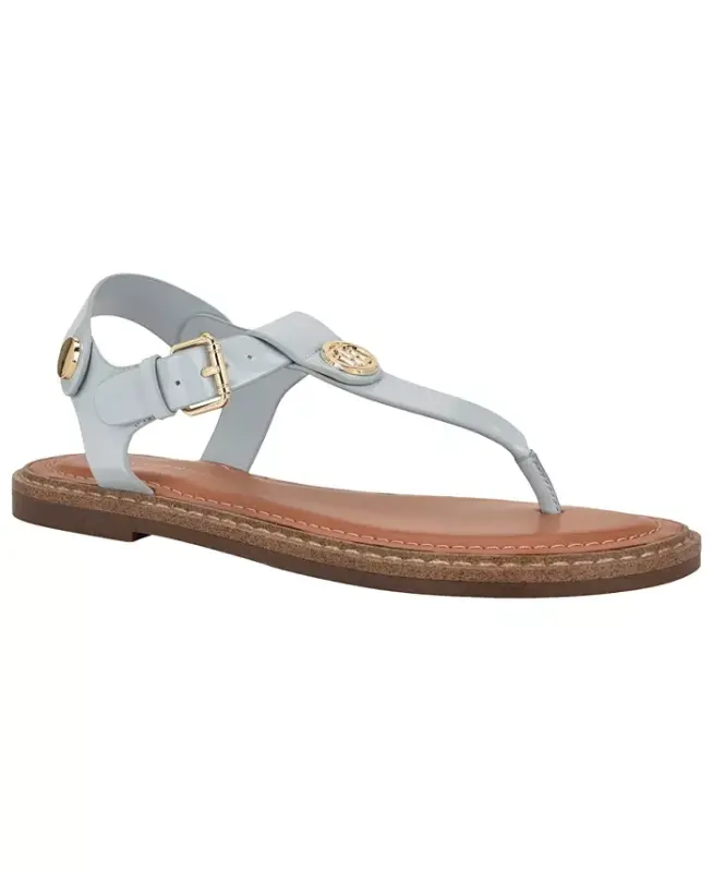 Women's Bennia Flat Thong Sandals - Light Blue Patent - 1