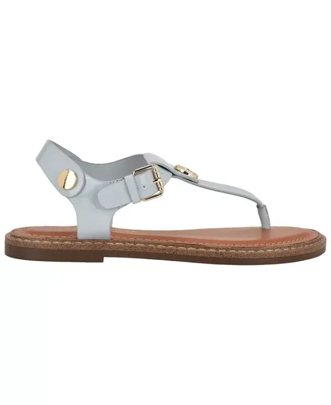 Women's Bennia Flat Thong Sandals - Light Blue Patent - 2
