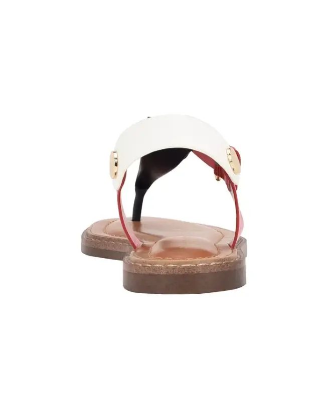 Women's Bennia Flat Thong Sandals - Red/Black/White - 3