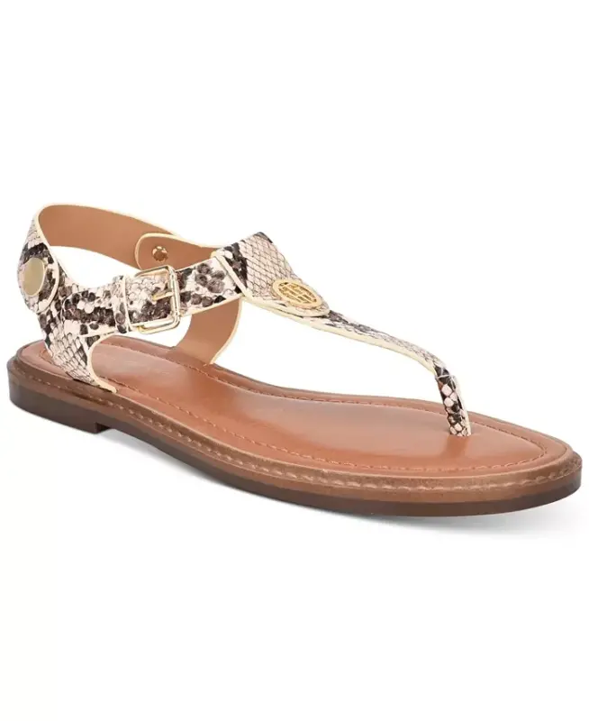 Women's Bennia Flat Thong Sandals - Snake - TOMMY HILFIGER