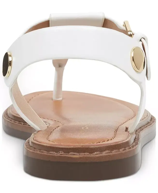 Women's Bennia Thong Flat Sandals-White - 3