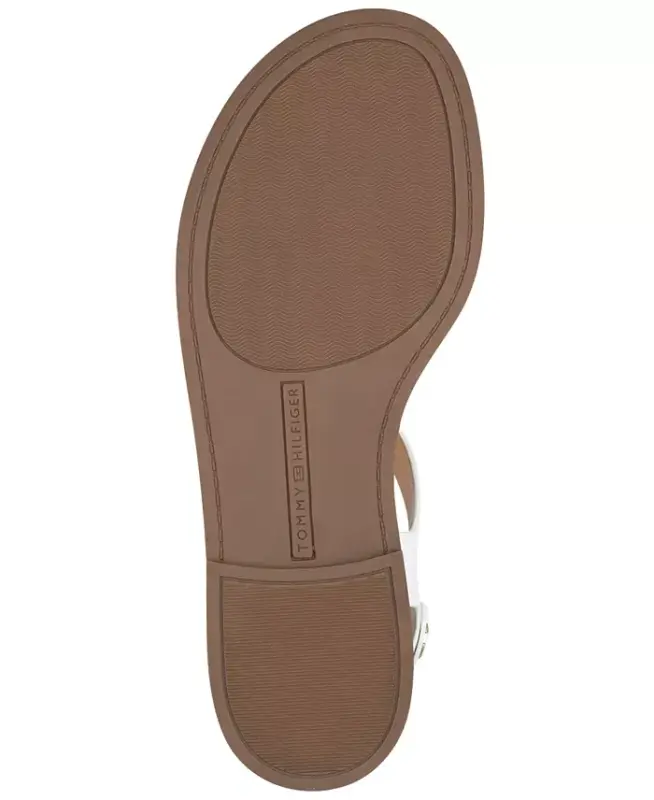 Women's Bennia Thong Flat Sandals-White - 5