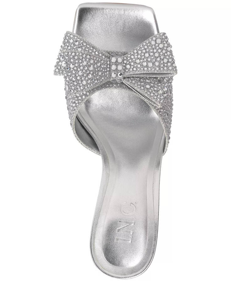 Women's Beonna Embellished Bow Slide Sandals, Created for Modazone Silver Bling - 4