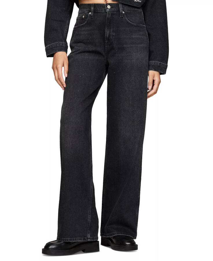 Women's Betsy Mid-Rise Rhinestone Jeans Denim black - 3