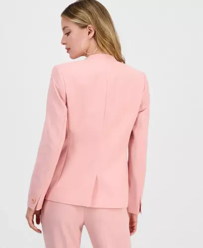 Women's Bi-Stretch Collarless Open-Front Blazer, Created for Modazone - Desert Rose - BAR III (1)