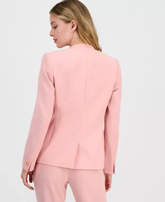 Women's Bi-Stretch Collarless Open-Front Blazer, Created for Modazone - Desert Rose - 2