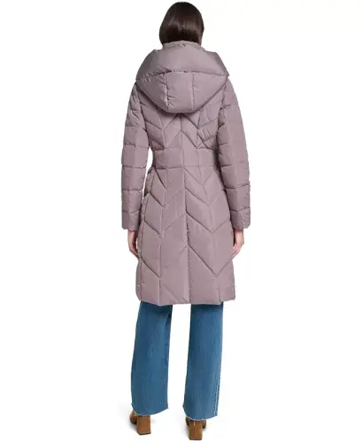 Women's Bibbed Hooded Puffer Coat - Cashew - 8