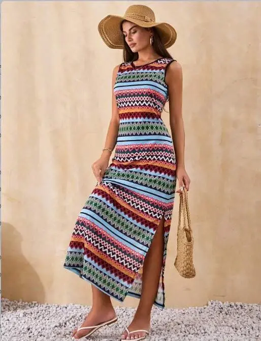 Women's Bicycle Collar Striped Pattern Suprem Dress - 1