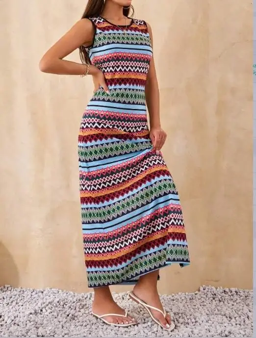 Women's Bicycle Collar Striped Pattern Suprem Dress - 2