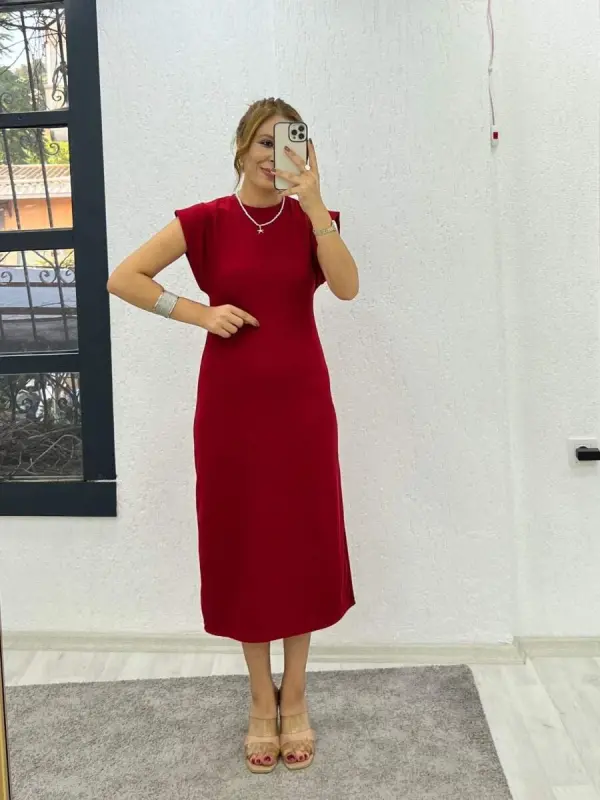 Women's Bicycle Collar T-shirt Midi Dress - 1