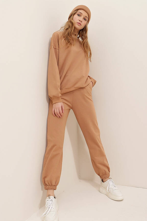 Women's Biscuit Bicycle Collar Elastic Waist and Cuff Two-Thread Basic Tracksuit ALC-507-669-001 - 6