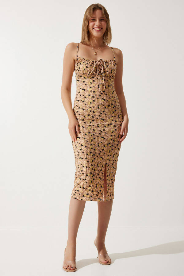 Women's Biscuit Floral Ruffle Summer Knit Dress CI00029 - 3