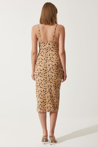 Women's Biscuit Floral Ruffle Summer Knit Dress CI00029 - 5