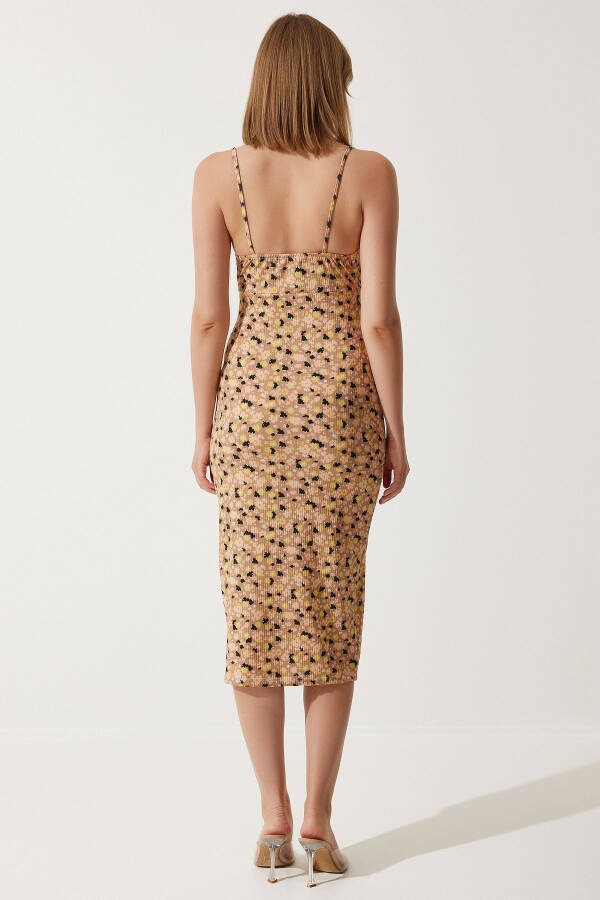 Women's Biscuit Floral Ruffle Summer Knit Dress CI00029 - 5