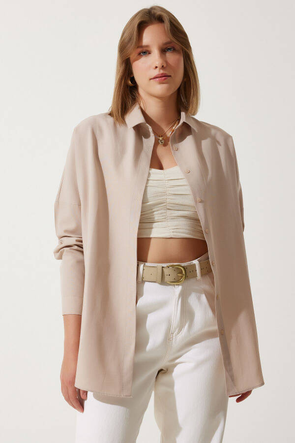 Women's Biscuit Oversize Long Basic Shirt DD00842 - 2