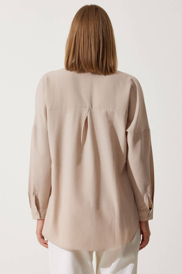 Women's Biscuit Oversize Long Basic Shirt DD00842 - 4