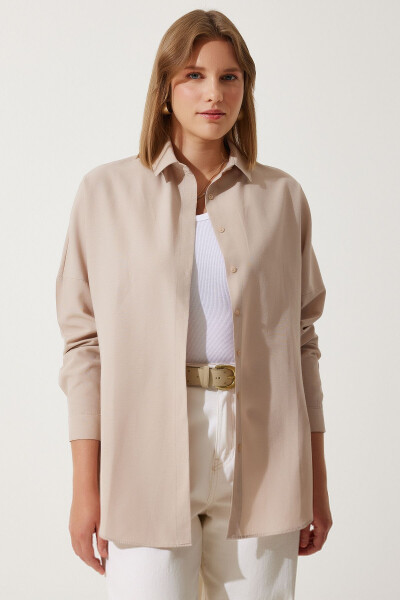 Women's Biscuit Oversize Long Basic Shirt DD00842 - 5