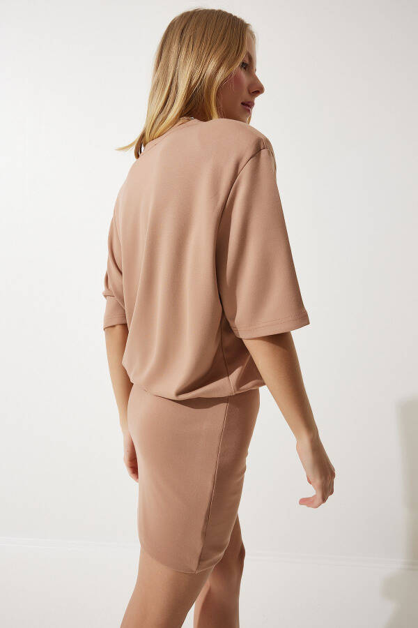 Women's Biscuit Padded Lycra Knitted Dress NY00002- - 4