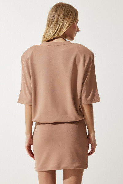 Women's Biscuit Padded Lycra Knitted Dress NY00002- - 6