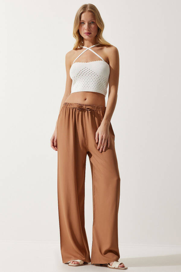 Women's Biscuit Summer Viscose Palazzo Trousers EN00610 - 3