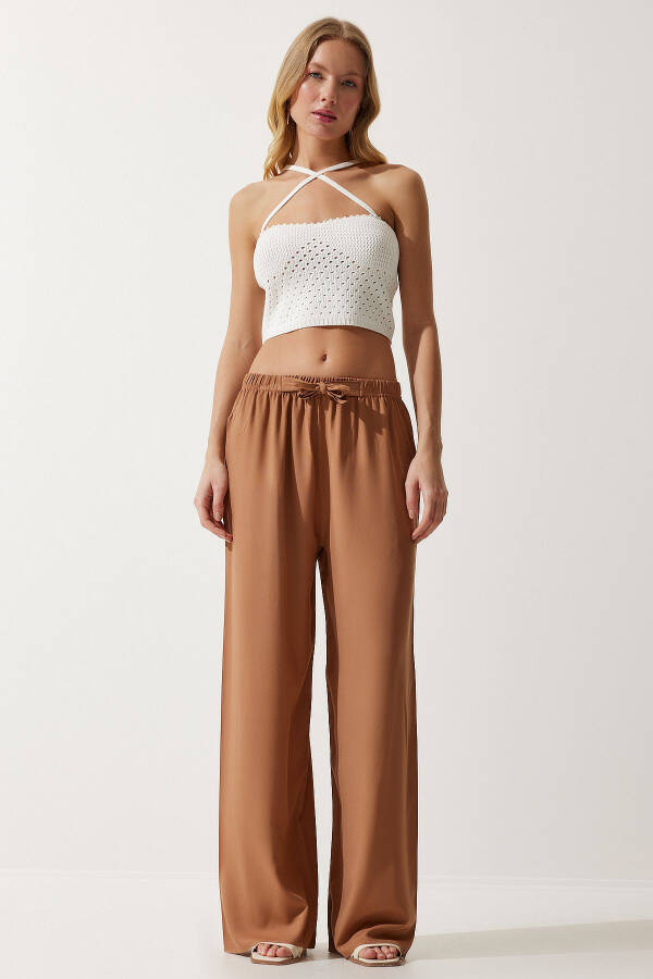 Women's Biscuit Summer Viscose Palazzo Trousers EN00610 - 1