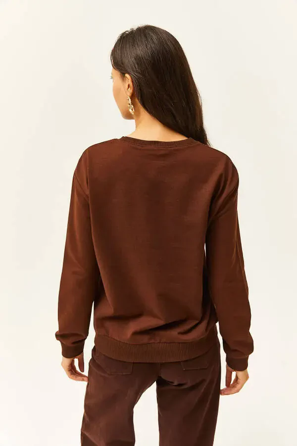 Women's Bitter Coffee Eye Embroidered Seasonal Sweatshirt SWT-19000598 - 5