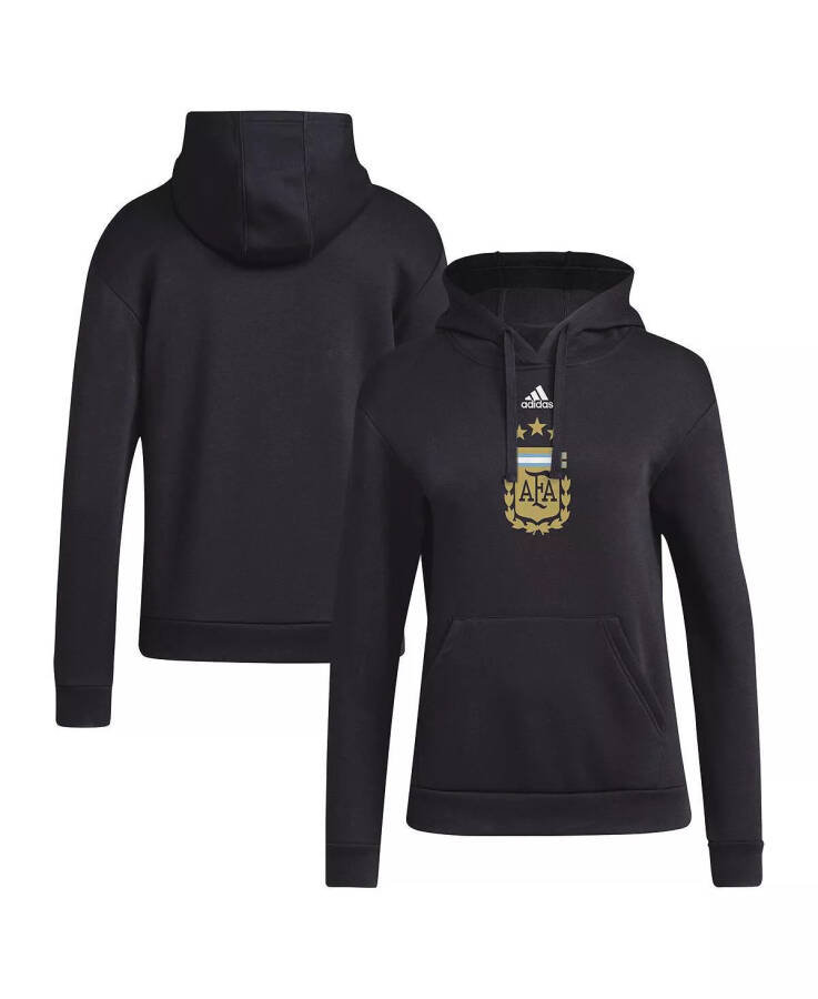 Women's Black Argentina National Team Crest Pullover Hoodie Black - 1