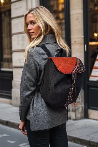 Women's Black Backpack-Black 