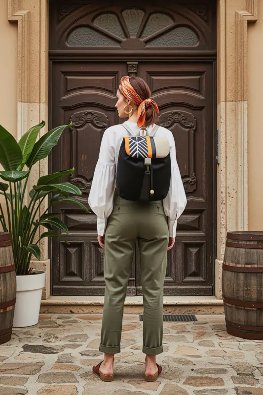 Women's Black Backpack-BlackAztec - 2