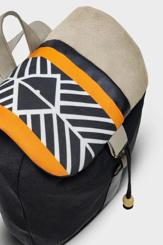 Women's Black Backpack-BlackAztec - 3