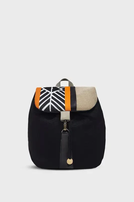 Women's Black Backpack-BlackAztec - MODAZONE