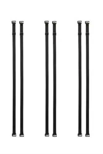 Women's Black Bra Strap 3-Pack Adjustable Non-Slip - 1