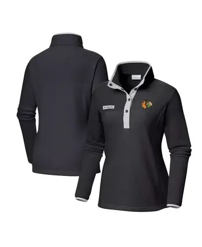 Women's Black Chicago Blackhawks Benton Springs Half-Snap Jacket-Black - 1