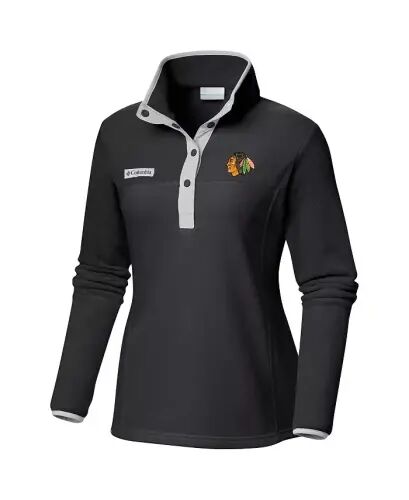 Women's Black Chicago Blackhawks Benton Springs Half-Snap Jacket-Black - 3