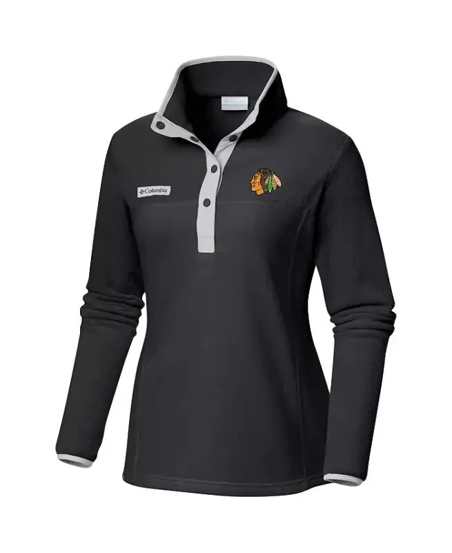 Women's Black Chicago Blackhawks Benton Springs Half-Snap Jacket-Black - 3