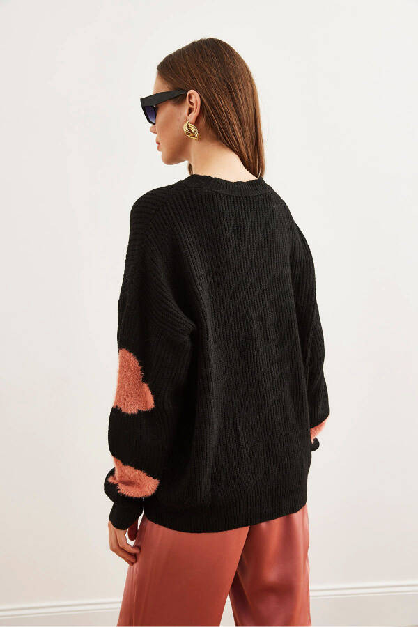 Women's Black Cloud Detailed Soft Textured Knitted Sweater KZK-19000857 - 6