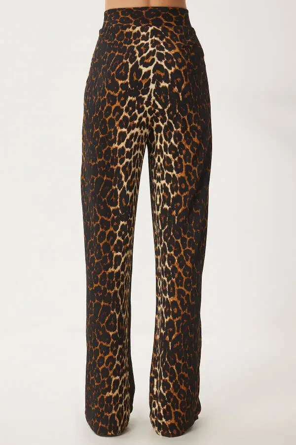 Women's Black Cream Waist Hook and Loop Casual Woven Trousers RV00150 - 7