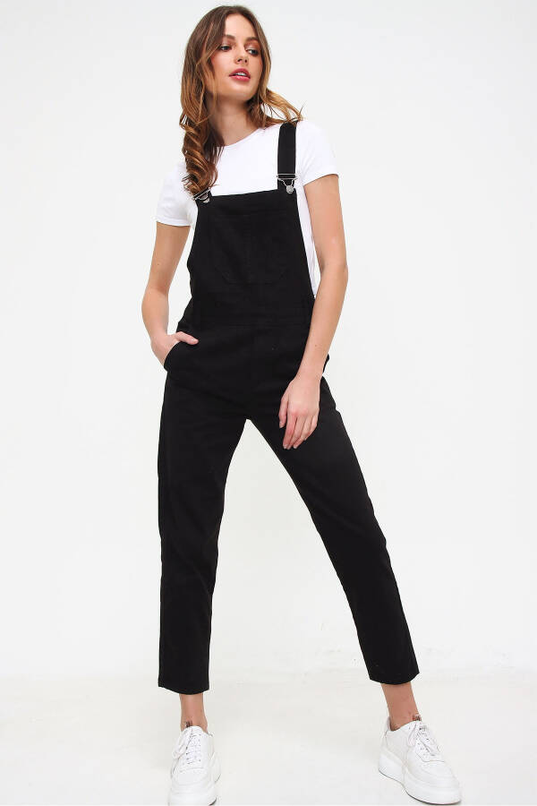 Women's Black Denim Overalls DF-SL1000 - 4