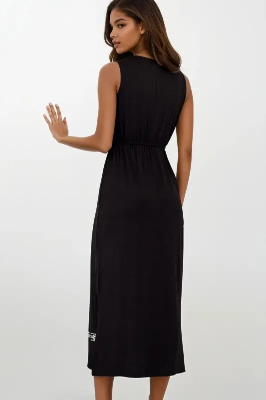 Women's Black Embroidered Bohemian Dress ALC-6564 - 4