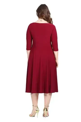 Women's Black Evening Dress KL8003 Burgundy - 3