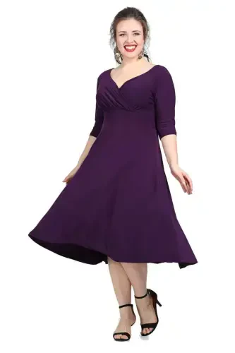 Women's Black Evening Dress KL8003 Purple - BÜYÜKBEDENIZ (1)