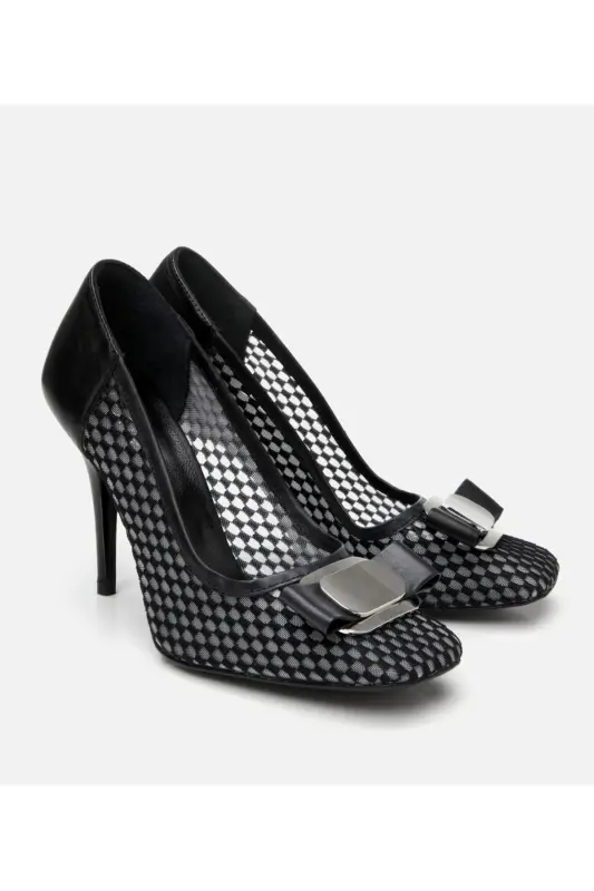 Women's Black Fishnet Stiletto - 2