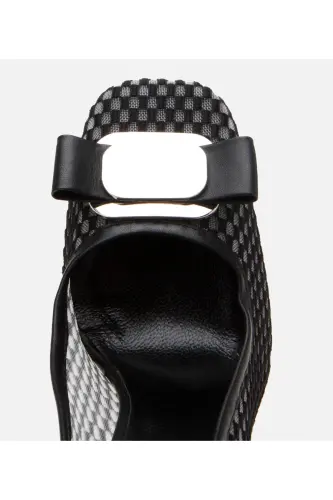 Women's Black Fishnet Stiletto - 4