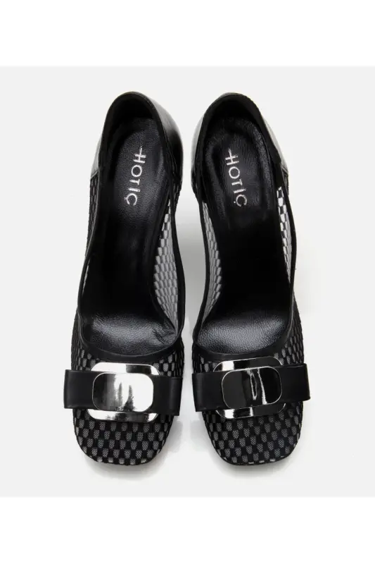 Women's Black Fishnet Stiletto - 5